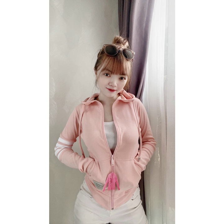 Áo Khoác Thun Nữ Phối Viền Tay. Áo Khoác Nữ 6 Túi, Vải Mềm Mại, Đẹp [TGN-VT-H185]