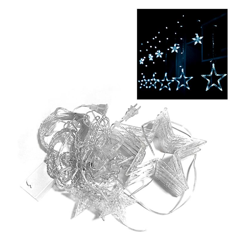 Rèm cửa sổ 138 Đèn LED 12 Sao Với 8 Chế Độ Chiếu Sáng