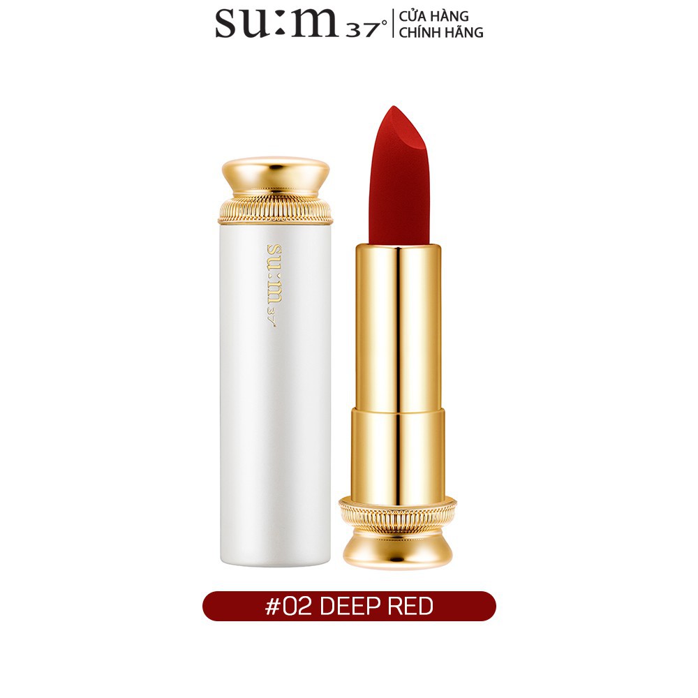 [HB Gift] Son nhung lì dưỡng ẩm hoàng kim Su:m37 Losec Summa Velvet Lipstick 1.3g (Màu Deep Red) Gimmick