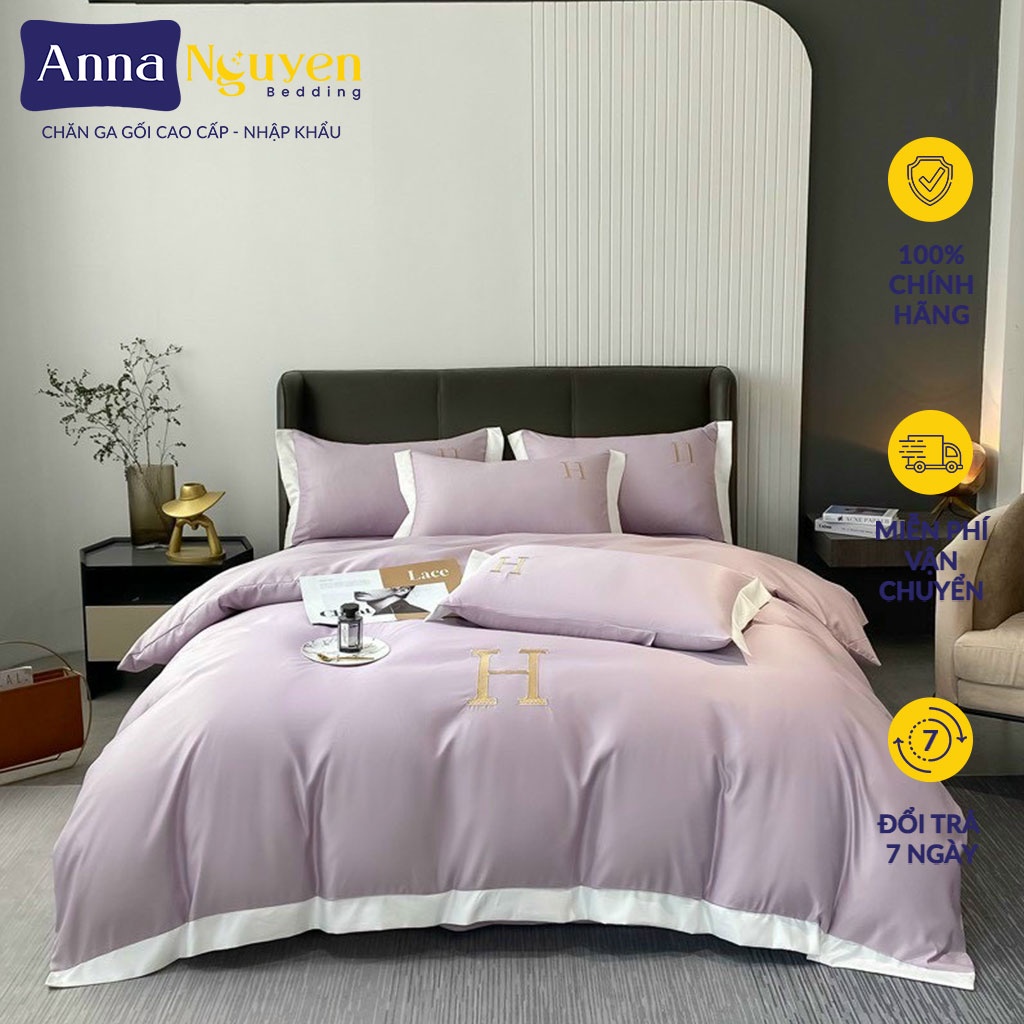 Bộ Chăn Ga Gối Đệm Lụa Thái Drap Giường Phi Bóng Cao Cấp Bo Chun Drap - Anna Nguyen Bedding