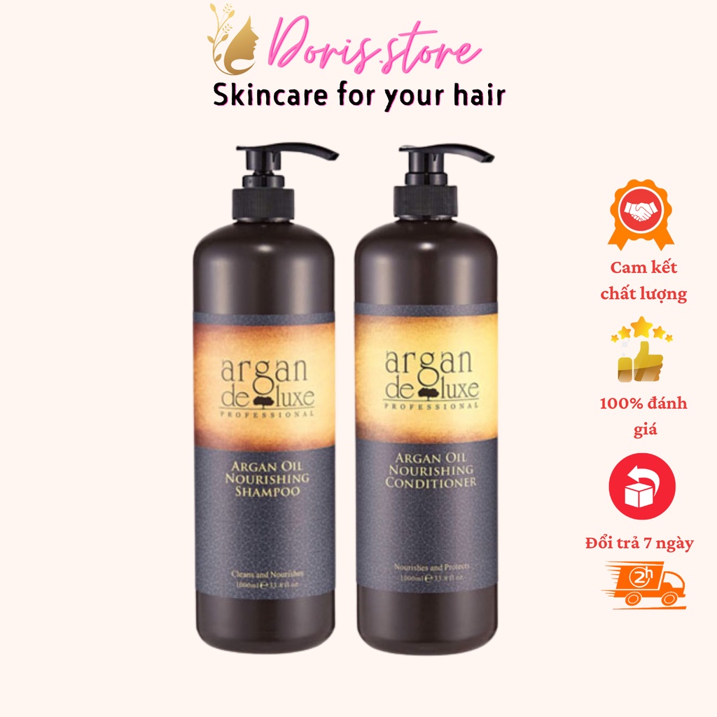 ARGAN DELUXE- DẦU GỘI DẦU XẢ DƯỠNG ẨM PHỤC HỒI SIÊU MỀM MƯỢT ARGAN DELUXE 1000ML