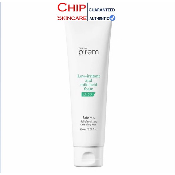 [Fullsize 150ml] Sữa rửa mặt Make p:rem Safe me. Relief Moisture Cleansing Foam 150ml Chip Skincare | BigBuy360 - bigbuy360.vn