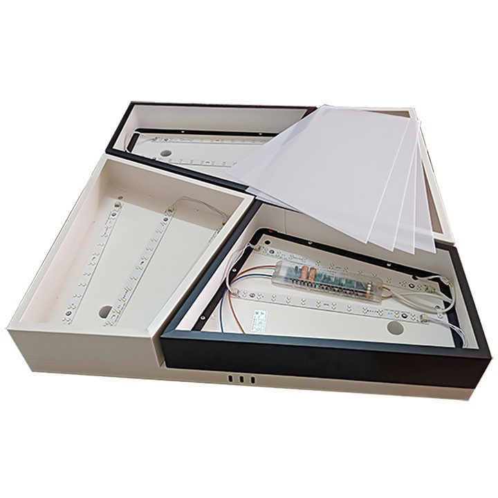 Đèn led ốp trần trang trí phòng ngủ dạng hộp vuông 60cm có điều khiển