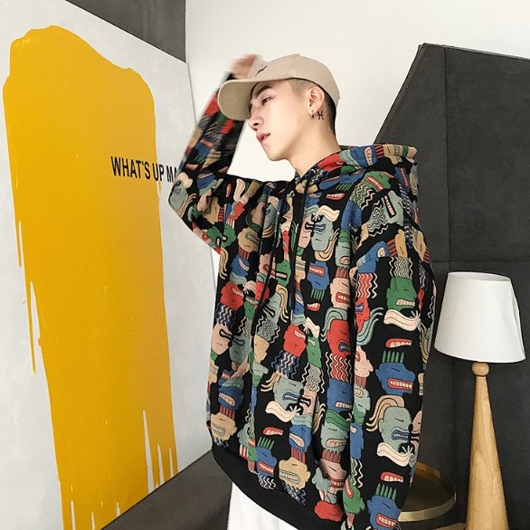 [ Mã 12FASHIONSALE1 giảm 10K đơn 50K ] Áo hoodie dáng rộng in hình phong cách Hàn Quốc thời trang nam dễ thương | BigBuy360 - bigbuy360.vn