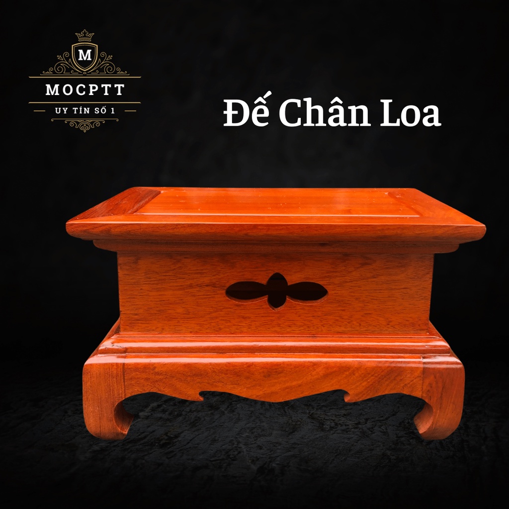 Đế Chữ Nhật , Đế chân loa gỗ Hương Đá Cao 20 Cm