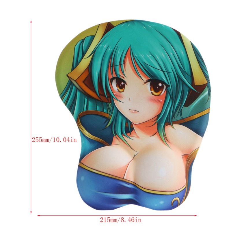 btsg Creative Cartoon Anime 3D Sexy Chest Silicone Mouse Pad Wrist Rest Support