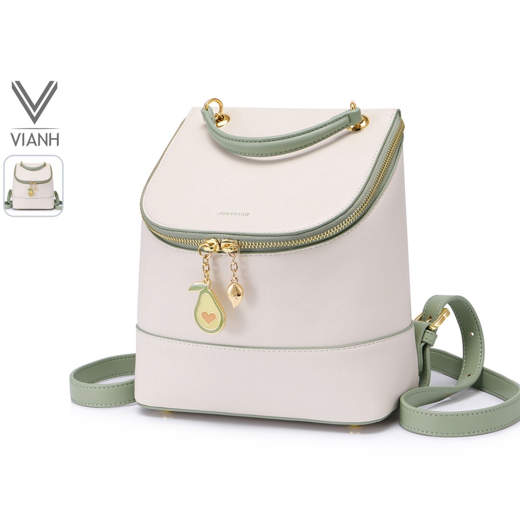 Ba Lô Nữ Thời Trang Just Star 172671 Phom Hộp Charm Trái Bơ