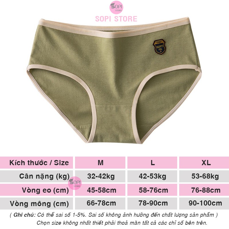 Quần lót nữ cotton cao cấp TWY Happy Girl xuất Nhật, quần chip nữ kháng khuẩn QLH3 - Sopi Store | BigBuy360 - bigbuy360.vn