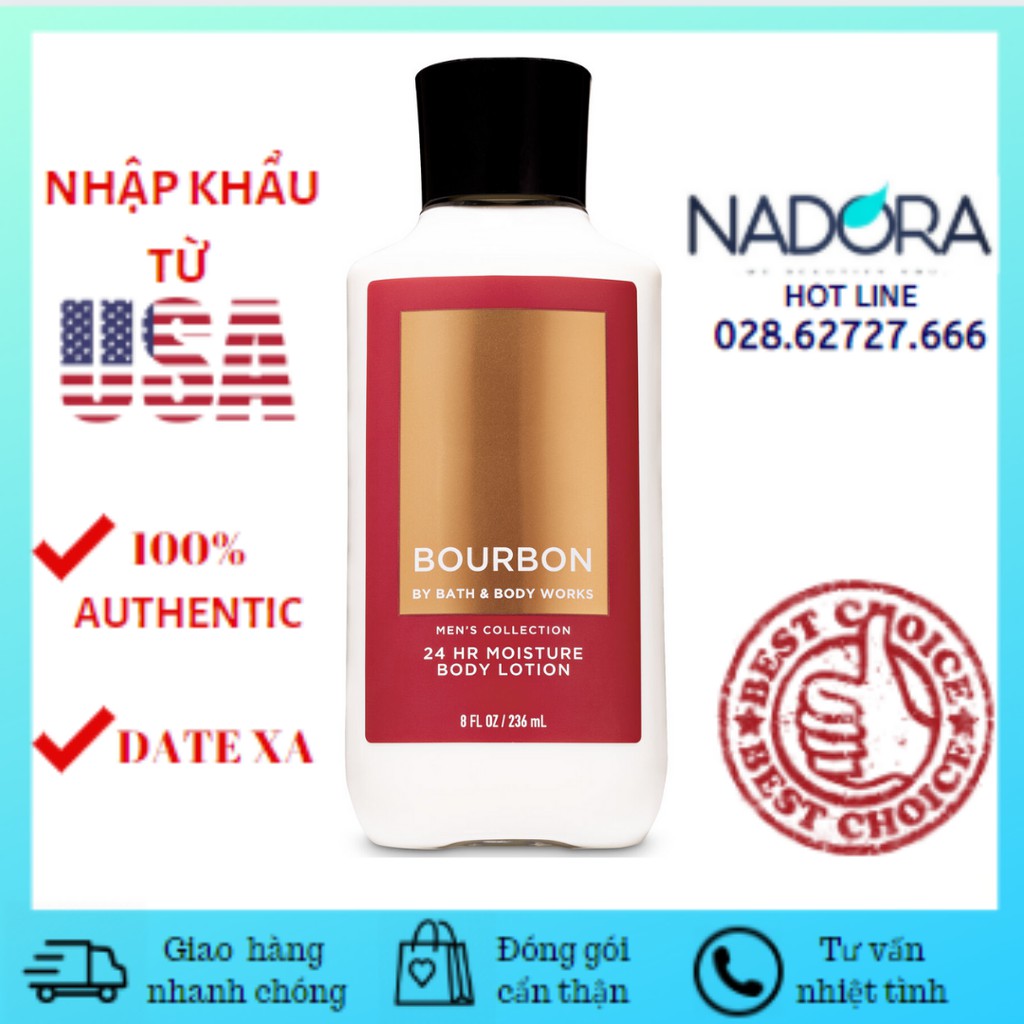 Sữa Dưỡng Thể Cho Nam Bath &amp; Body Works - Bourbon Body lotion (236ml)