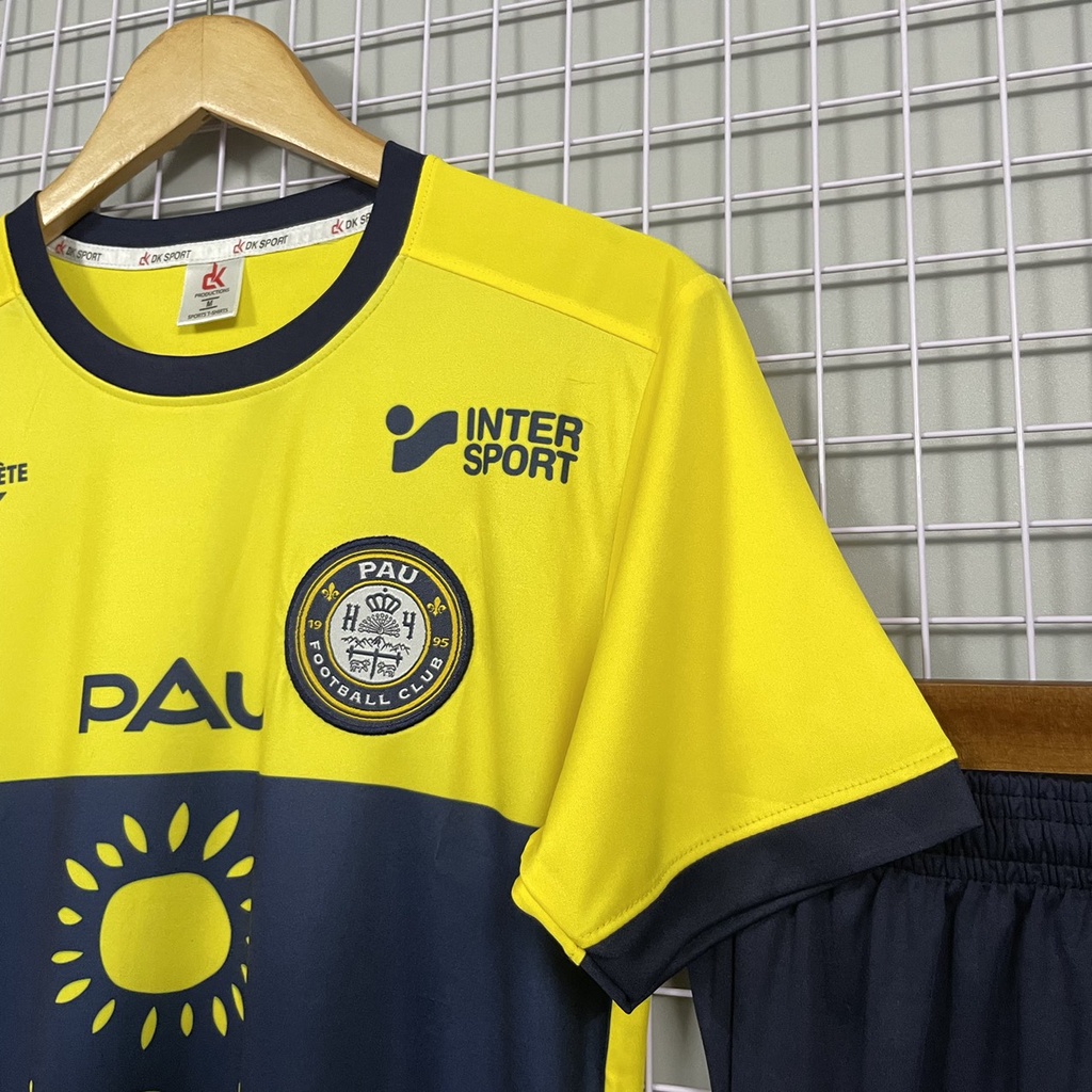 Bộ quần áo in tên  QUANG HẢI Paul FC vàng 2023 quần xanh DK