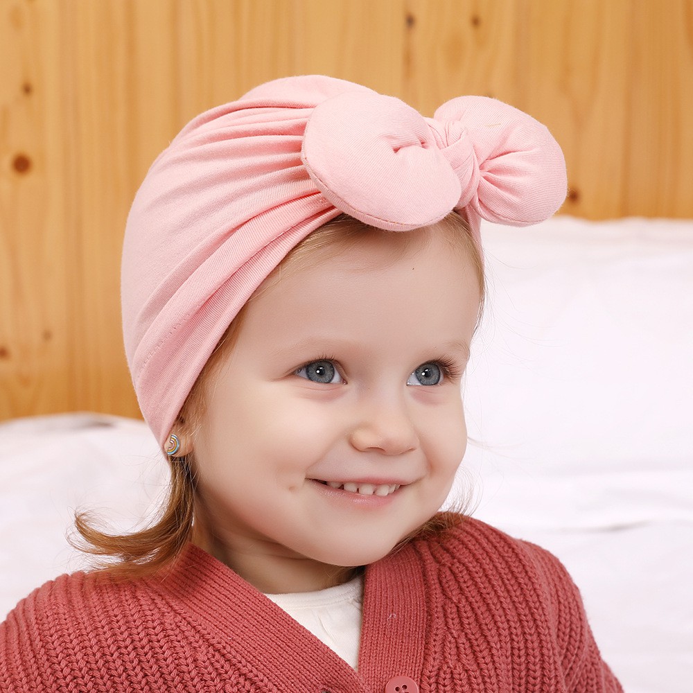 MŨ TURBAN COTTON TAI THỎ BÉO SIÊU MỀM MỊN DÀNH CHO BÉ GÁI