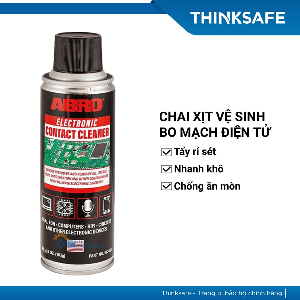 Chai xịt vệ sinh bo mạch điện tử Abro Usa Electronic Contact Cleaner 163G vệ sinh mạch điện tử - THINKSAFE