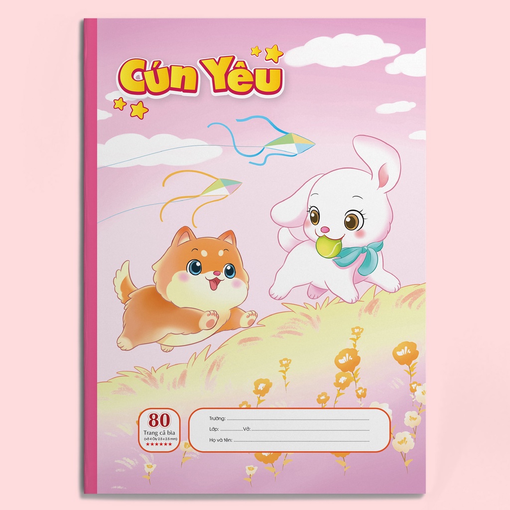 TUANVIET BOOKS Vở Ô ly Cún Yêu - Cao cấp 6 sao (10 quyển/lốc 80 trang - Giao mẫu ngẫu nhiên)