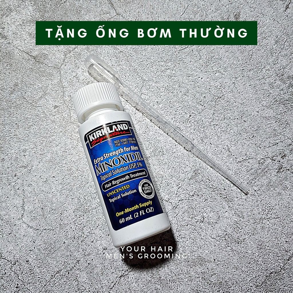 Dung dịch hỗ trợ mọc râu & tóc Kirkland Minoxidil 5% - 60ml | Dạng lỏng và Dạng bọt