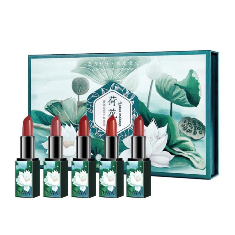 (Hàng Mới Về) Set 5 Son Môi Dưỡng Ẩm Chống Nước Phong Cách Cổ Điển-MS010 | BigBuy360 - bigbuy360.vn
