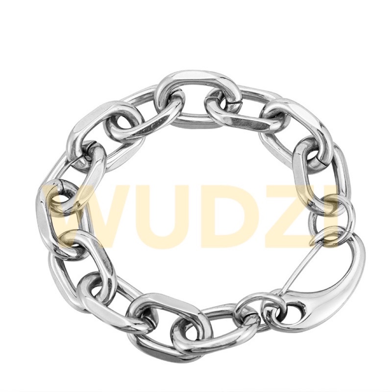 Vòng tay nam thép không gỉ mắt xích unisex lắc tay nam thép titan phong cách hip hop