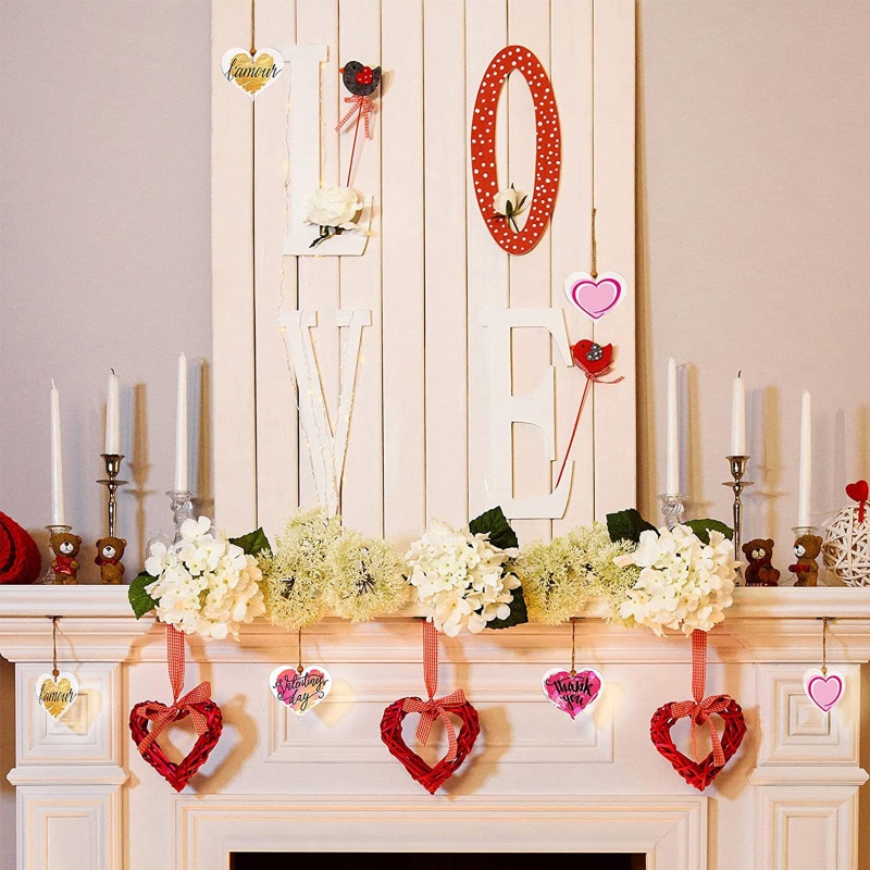 Set 20 Móc Khóa Hình Trái Tim Bằng Vinyl