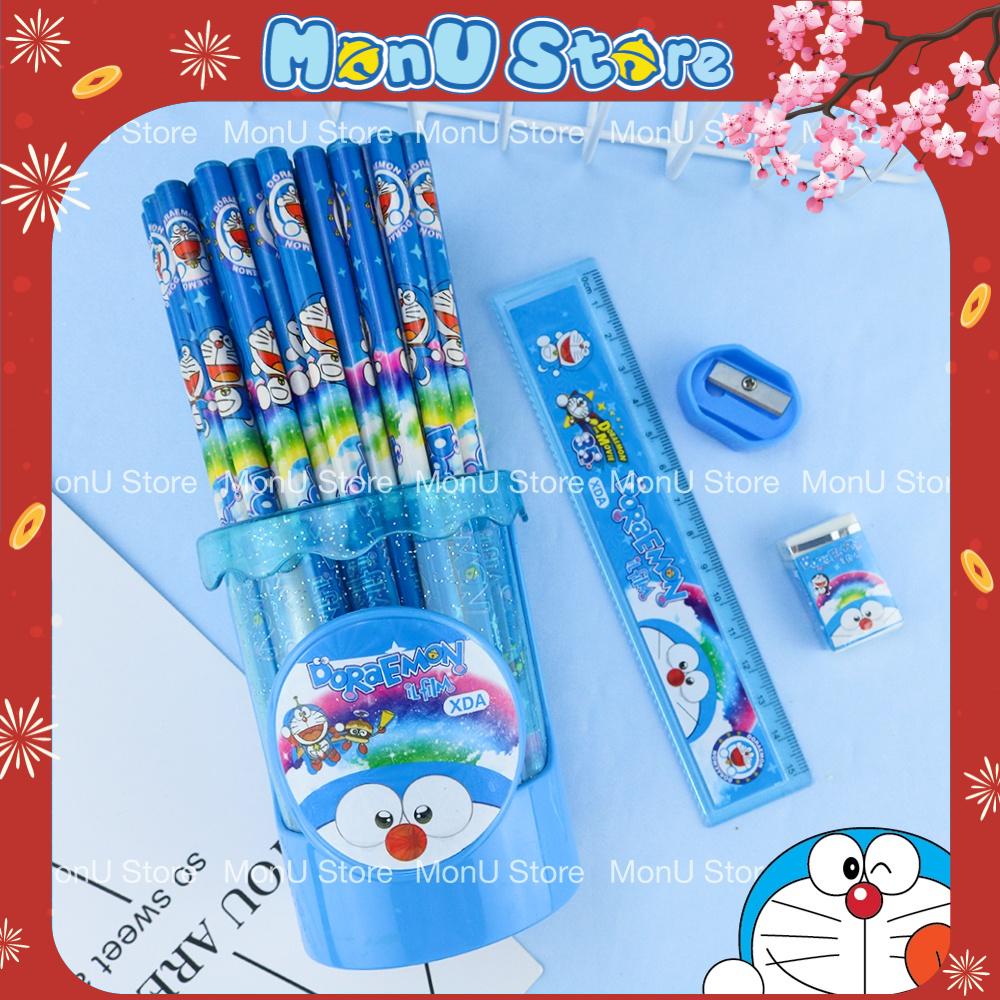 Hộp 50 cây bút chì 2B DORAEMON dễ thương kèm quà tặng MON0069