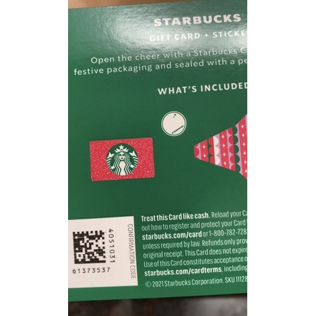 Thẻ Thiệp Starbucks US - Phiên bản giáng sinh 2021