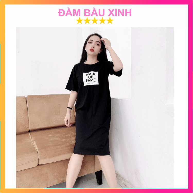 Đầm Suông Dáng Dài Walk Of Fame Váy Bầu Phông Chất Thun Cotton Co Dãn | BigBuy360 - bigbuy360.vn