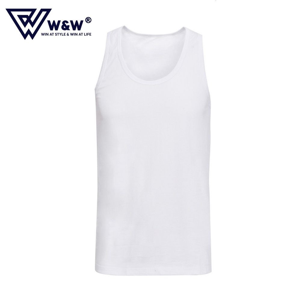 Áo Ba Lỗ Nam WW Màu Trắng Chất Liệu Cotton Thoáng Mát, Thấm Hút Mồ Hôi UNDERSHIRT01