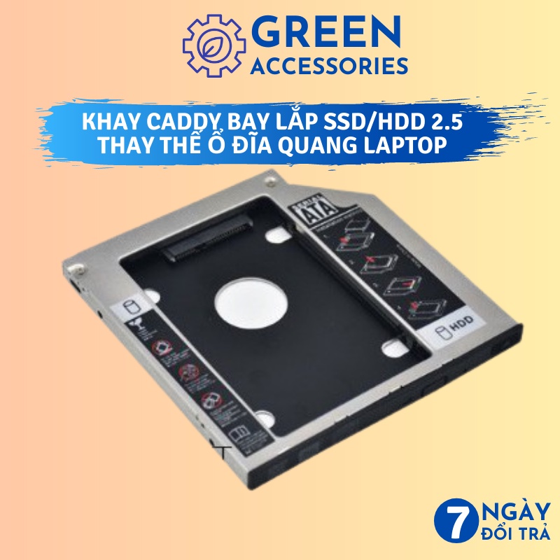 Caddy Bay Khay SSD HDD Dày 9,5mm và 12.7mm Chuẩn SATA Dùng Để Lắp Thêm 1 Ổ Cứng SSD Thay Vào Vị Trí Của Ổ DVD thumbnail