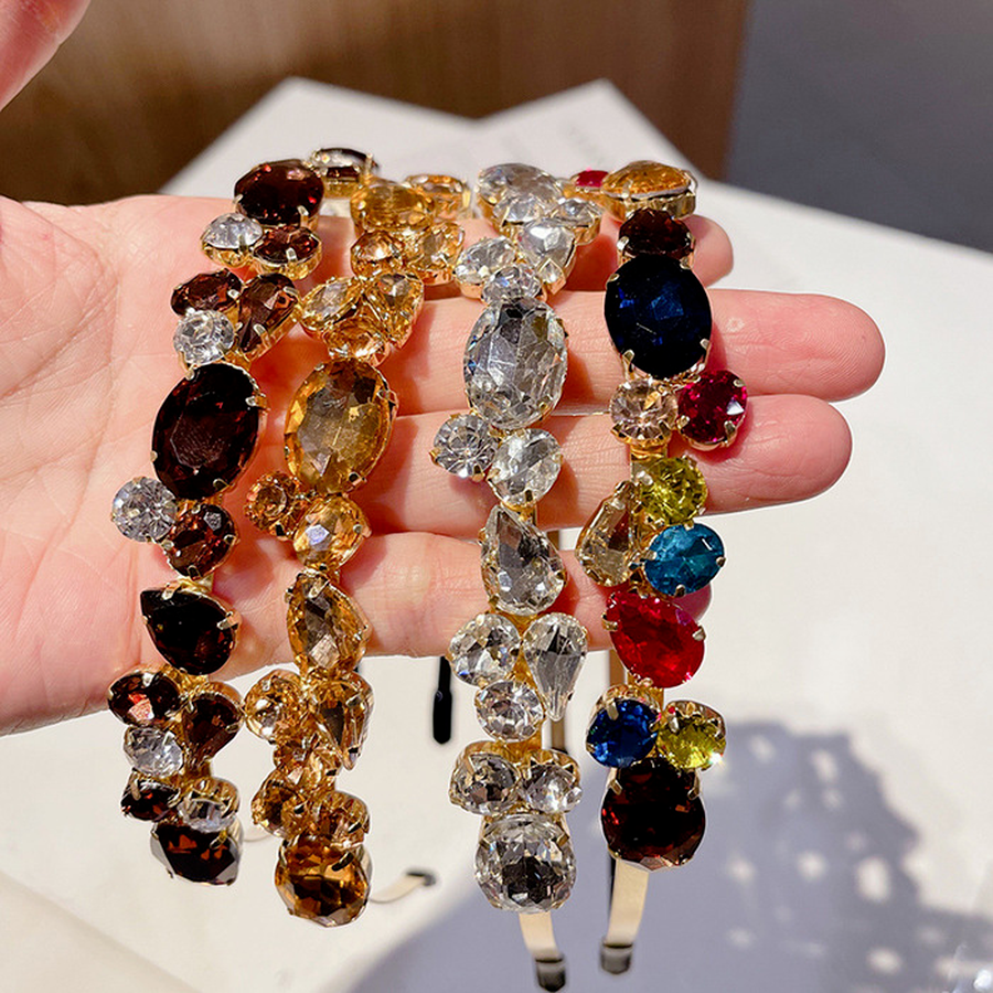 Băng Đô Hợp Kim Đính Đá Nhiều Màu Sắc Xinh Xắn Cho Nữ