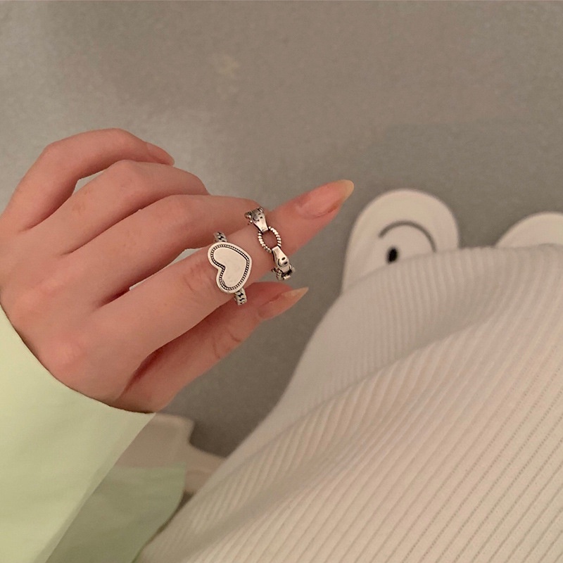 Nhẫn Hở Hình Trái Tim/Mặt Cười Phong Cách Hàn Quốc Thời Trang Cho Nữ