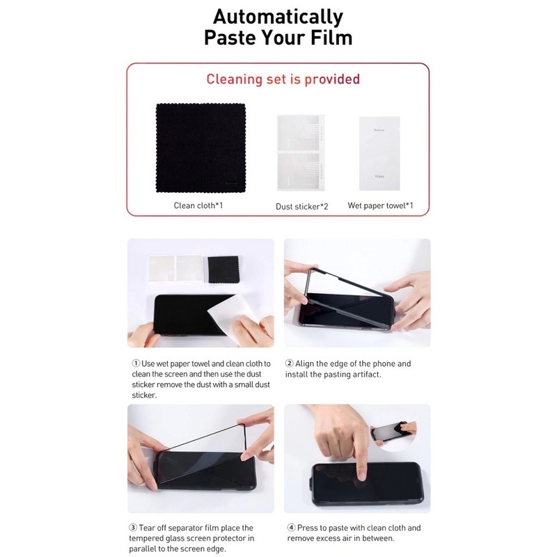 Kính cường lực BASEUS FULL viền chỉ MỀM chống nứt vỡ mép cho iPHONE 6 -> 12 PROMAX