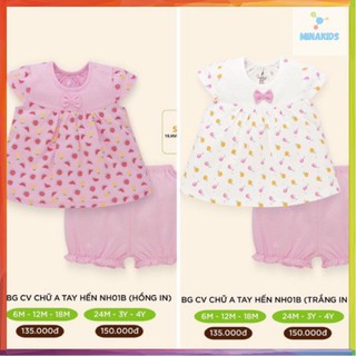 LULLABY - Bộ cộc tay bé gái cài vai chữ A tay hến NH01B