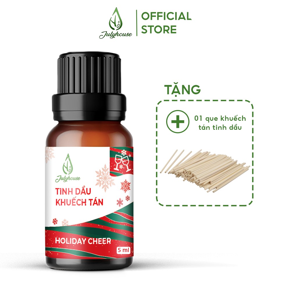 Bộ khuếch tán tinh dầu Holiday Cheer 5ml JULYHOUSE từ tinh dầu Cam, tinh dầu Quế và Đinh Hương