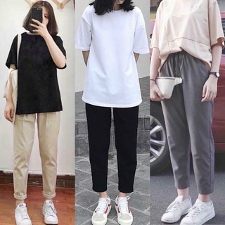 Quần Baggy Nam Nữ KAKI Ống Suông Unisex - Kiểu quần baggy kaki Basic 3 màu đen xám be