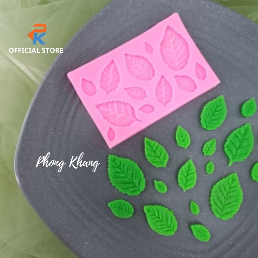 Khuôn silicon 4d Phong Khang làm rau câu hình chiếc lá