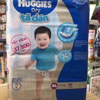 Tã dán Huggies sai XL 62 miếng
