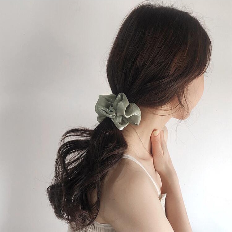 Dây Buộc Tóc Scrunchies Lấp Lánh Sang Trọng,  Không Đau Đầu, Vải Mềm Mịn, Sang Trọng Hàng Taobao Loại 1