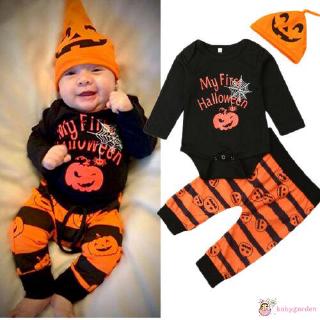 Set quần áo và nón hình bí ngô dịp Halloween cho bé