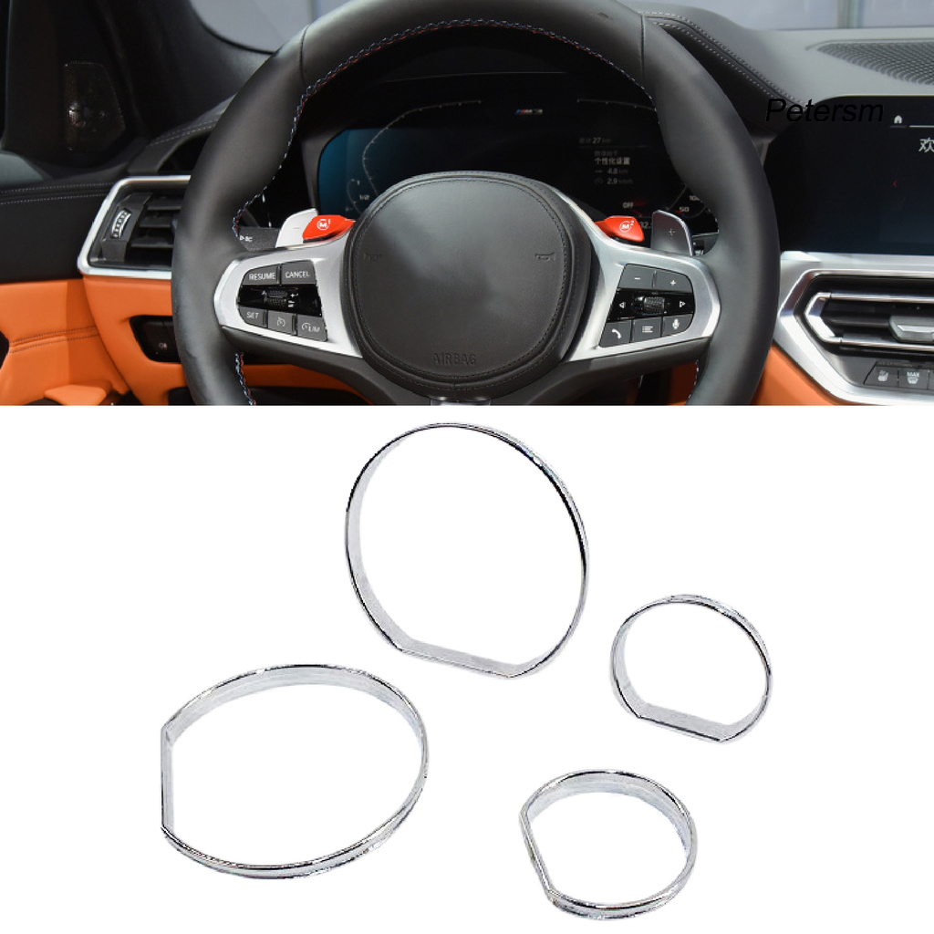 Set 4 Vòng Tròn Gắn Trang Trí Đồng Hồ Đo Tốc Độ Xe Hơi Bmw E46