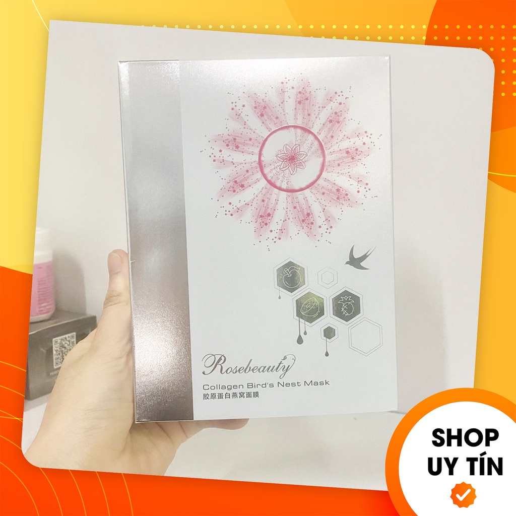 [Chính hãng] Mặt Nạ Yến Collagen Rosebeauty Hộp 10 Miếng - 6972099922263