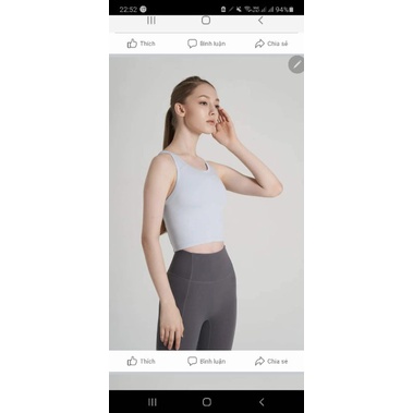 Áo Tập Croptop Kèm Bra Xuất Hàn Xịn
