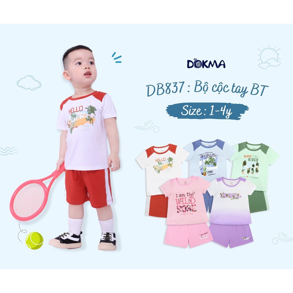 DB837 Bộ cộc tay cổ tròn cotton Dokma