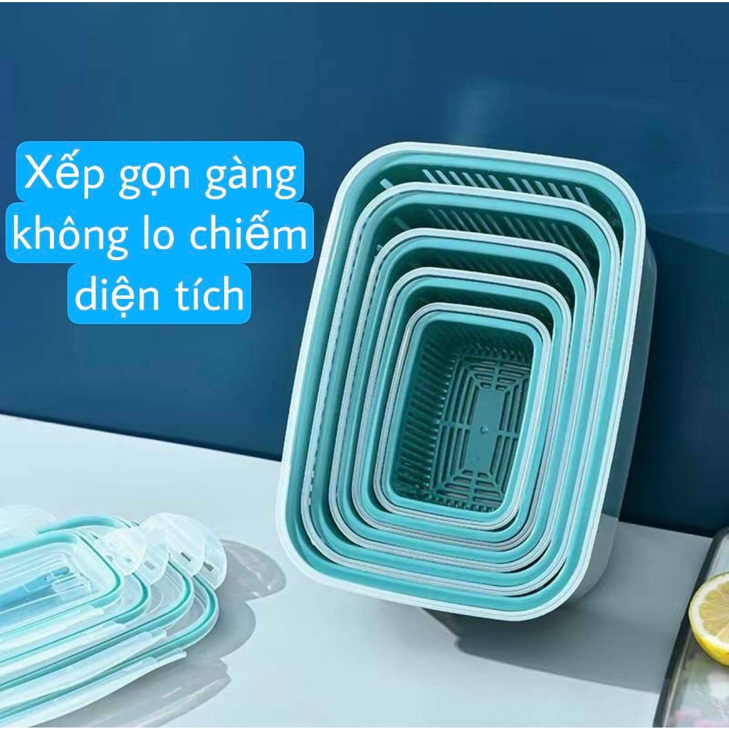 Bộ set 5 rổ hộp đựng đồ tủ lạnh đa năng thông minh cao cấp giá cực tốt mua 1 được 5