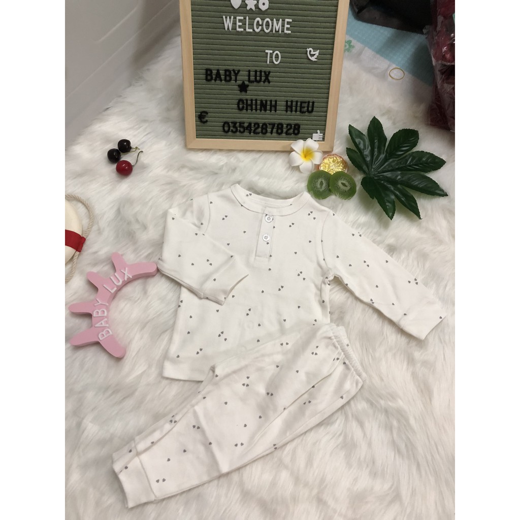 Bộ cotton sơ sinh 2 cúc giữa, size 9 month - 36 month. Chất cotton mềm, đẹp, vải dư