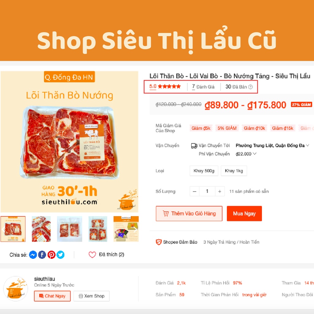 Lõi Thăn Bò Úc - Bò Nướng Tảng, Bò Làm Steak, Bò Bít Tết - Siêu Thị Lẩu & Đồ Nướng