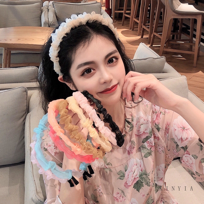 Băng đô chiffon một màu đơn giản thời trang thời trang Hàn Quốc