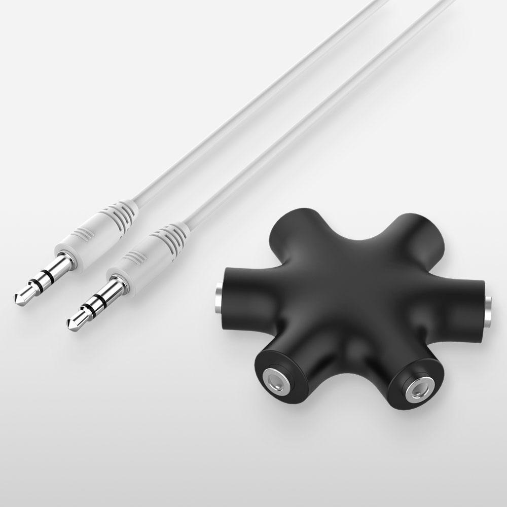 Dây Cáp Âm Thanh Chia 3.5 Jack 1 Đầu Cắm Sang 5 Ổ Cắm 3.5mm Chuyên Dụng