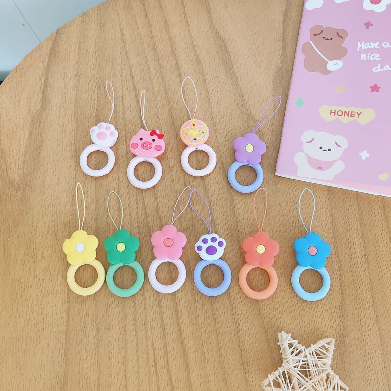 Dây đeo điện thoại bằng silicone họa tiết hoạt hình 3D dễ thương chống thất lạc