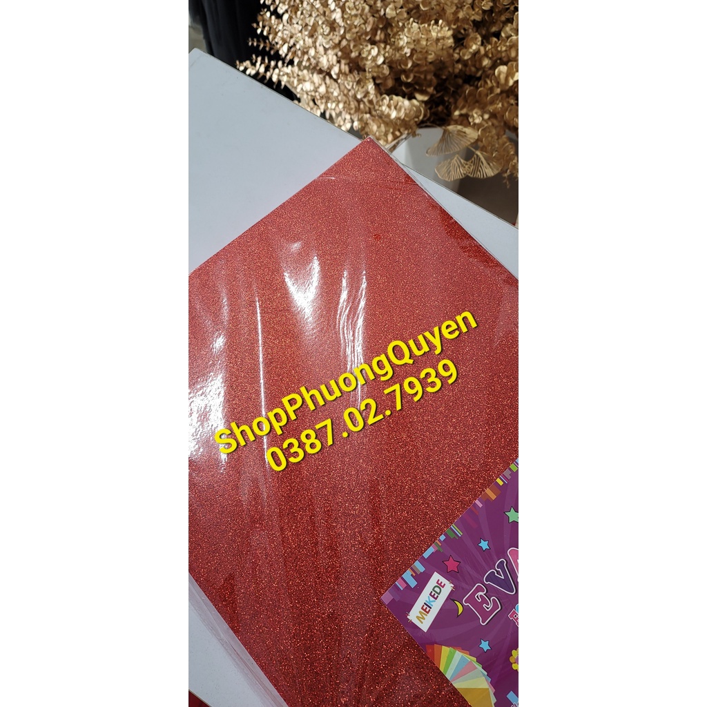 Xốp nhũ, xốp kim tuyến 2mm l Khổ lớn 40x50cm không rớt kim tuyến