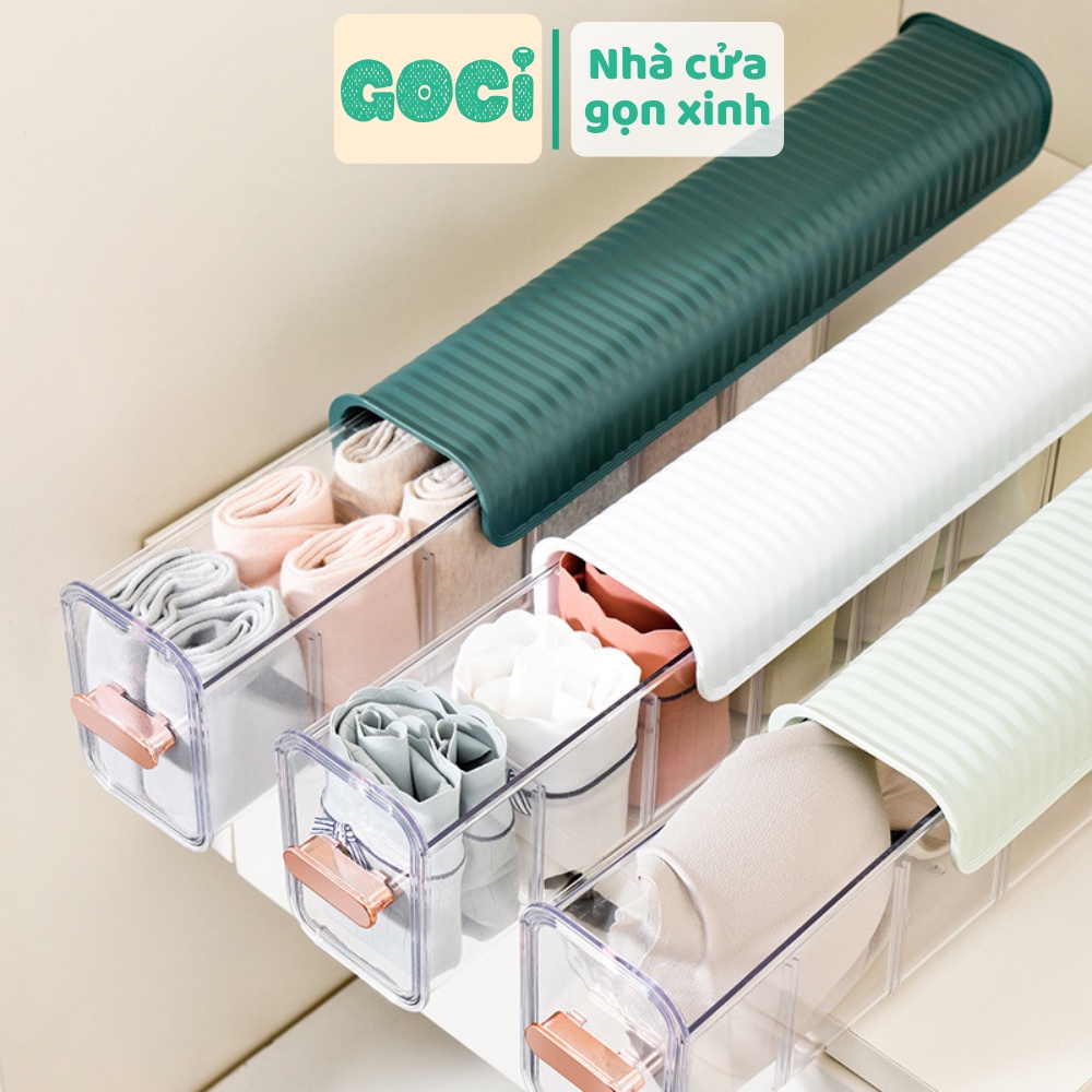 Hộp đựng đồ lót tất vớ treo tủ chia ngăn tiện lợi khay nhựa cao cấp