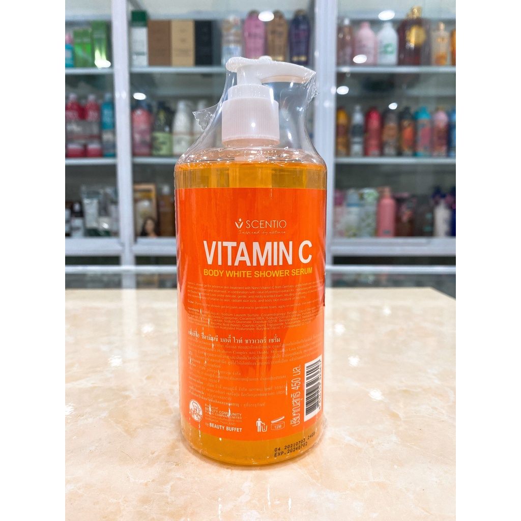 Sữa Tắm - Serum Dưỡng Thể Scentio Vitamin C Dưỡng Trắng, Phục Hồi Chuyên Sâu Thái Lan 450ml