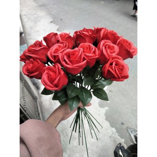 [SIÊU ĐẸP] Hoa hồng sáp đủ cành lá